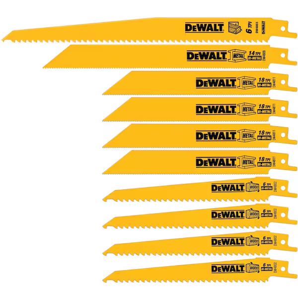 Metal Saw Reciprocating - Set di 10 Lame per Sega