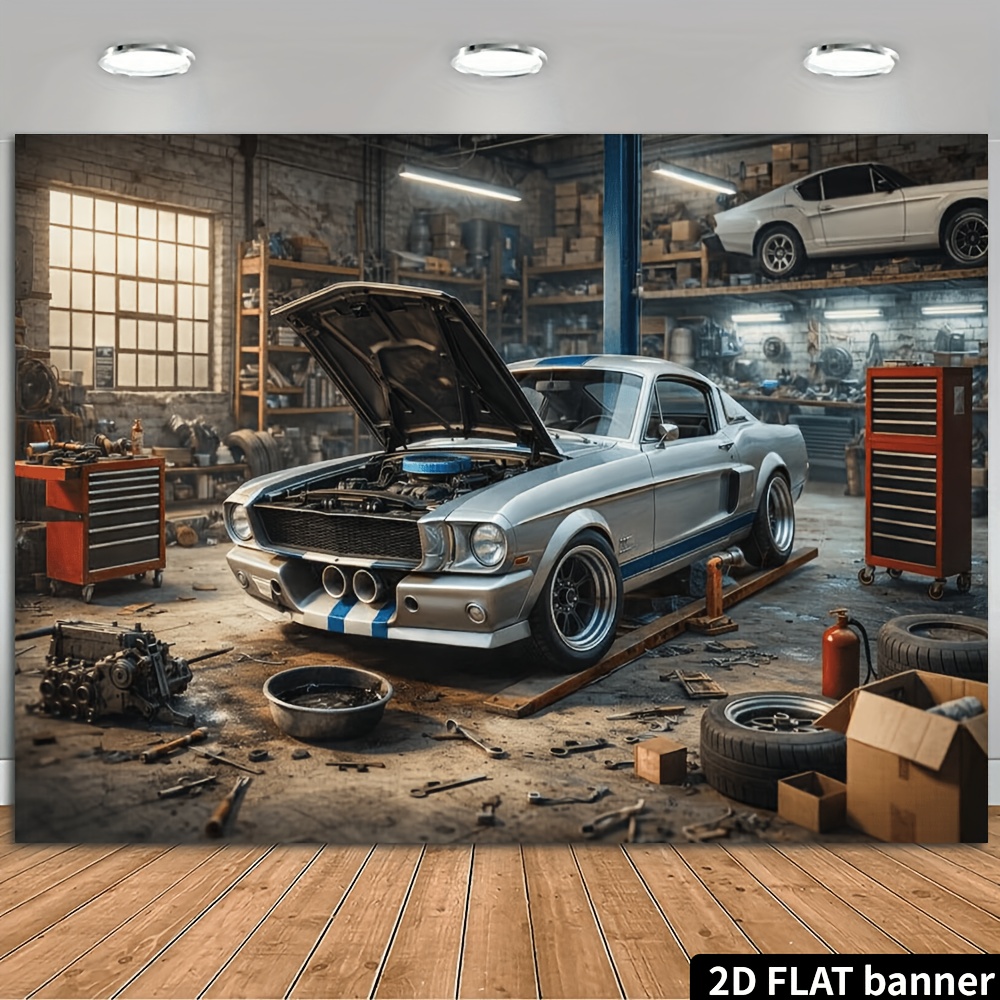 Sfondo in tessuto con auto spo - Auto Repair Shop Background recensione e prezzo